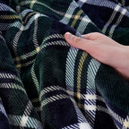Sherpa Fleece Throw Blanket 60" x 80" Reversible Plush Fluffy Large Big Blanket Lattice Flannel Blankets for All Season Use (Dark Green Check / 60"*80")