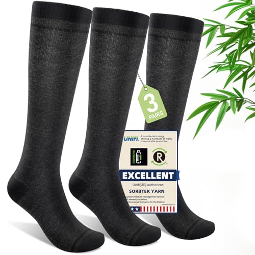Mens Compression Socks for Men Women (Small-Medium / I4-3pairs (Dark Gray))
