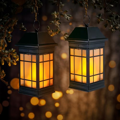 15.5" Solar Lantern Outdoor Waterproof (Black02)