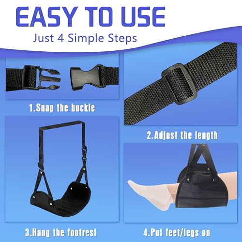 2 Pack Airplane Foot Hammock for Plane Travel (2PACK)