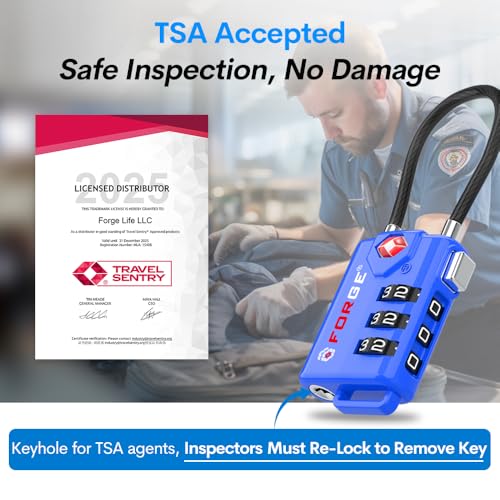 TSA Approved Luggage Locks (Blue 2 Pack)