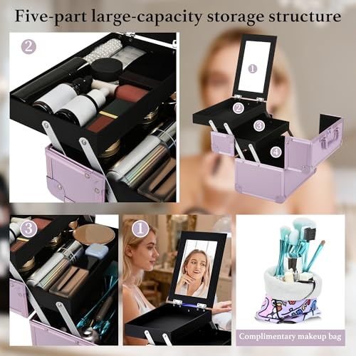 Makeup Train Case (Purple)