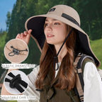 Outdoor Sun Hat for Men Women (1pack--khaki(face Cover))