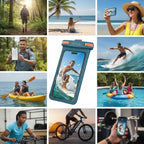 3D Waterproof Phone Pouch with Lanyard (1 Pack - Blue7.0")