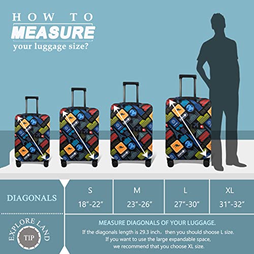Travel Luggage Cover Fits 27 (L / Bon Voyage)