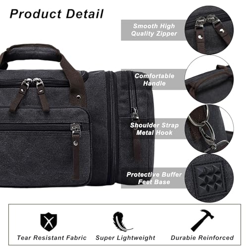 40L Canvas Duffle Bag for Men (Black / 40L)
