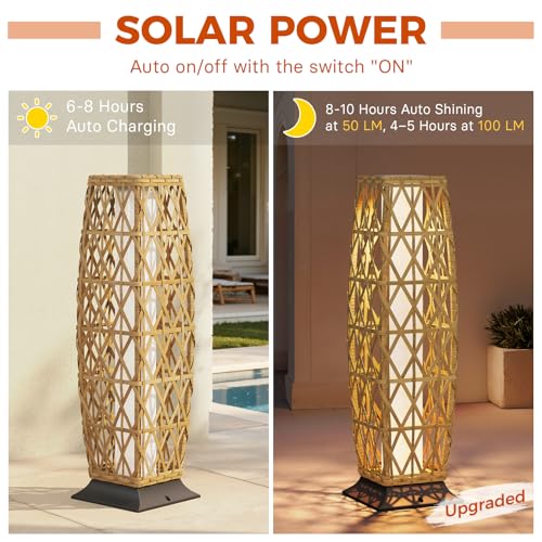 Outdoor Floor Lamp Solar Lantern (1 PC Large / Cindy Natural)