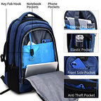 DUALSNG Travel Work Laptop Backpack With USB Charging Port Fits 15.6 15 14 13 Inch Laptop and Notebook Business Anti Theft College Computer Bag Back Pack for Women Men (Blue / 15.6 Inch)