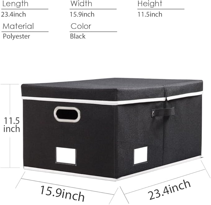 PRANDOM Storage Boxes with Lids Fabric Collapsible Storage Bins Organizer - Image 3
