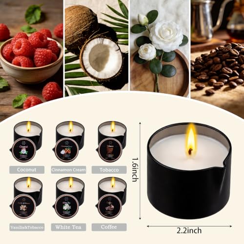 6 Pack Low Temperature Massage Oil Candle Set