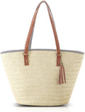 Pahajim Straw Beach Bags Tote Tassels Bag Hobo Summer Handwoven Shoulder Bags by Pahajim