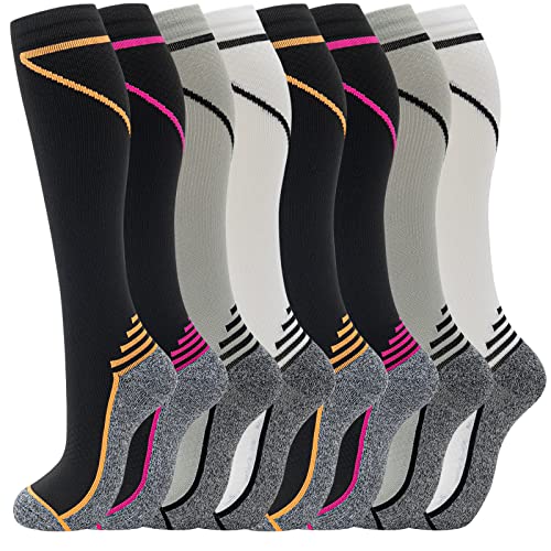 8 Pairs Compression Socks for Men & Women 20 (Small-Medium / 01-8 Pairs-multicolor 2)