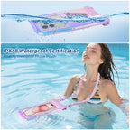 Waterproof Phone Pouch Floating (Iridescent Purple Letter)