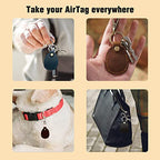 4 Pack Genuine Leather Airtag Holder (Black/Brown/Dark Brown/Blue)