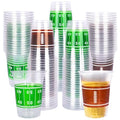 100 Pcs 16oz Football Plastic Cups (Green and Brown)