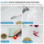 33"x19" White Undermount Sink Workstation (33"x19"x10" / White Gold)