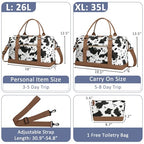 Women Travel Duffle Bags (Cow Print / Large)