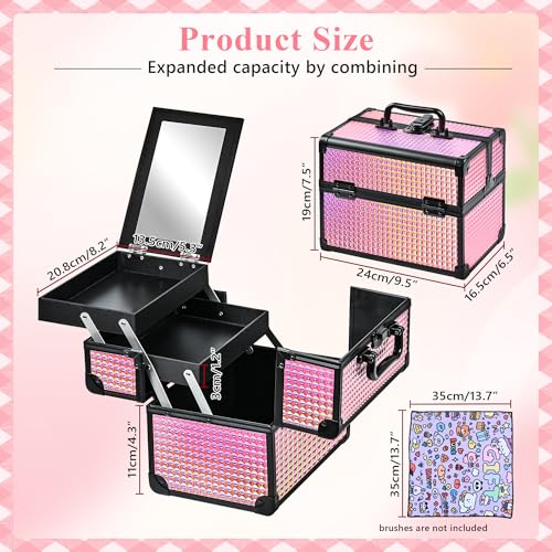 Makeup Case Organizer (Black Bright Pink)
