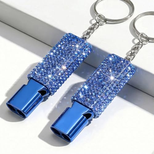 Three Tube Whistle Aluminum Alloy Survival Whistle for Outdoor Needs Sports Referee Emergency (bule purple)