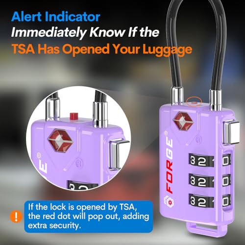 TSA Approved Luggage Locks (Purple 2 Pack)