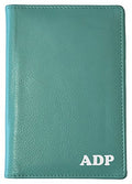 Personalized Monogrammed Turquoise Leather RFID Passport Wallet (Turquoise / Minimalist)