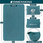 Travel Blanket Airplane Compact Pillow with Bag for Flights (Teal Blue / 65 x 40 inches)