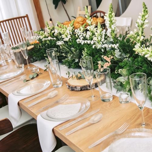90 Pieces Transparent Plastic Cutlery Set (Transparent)