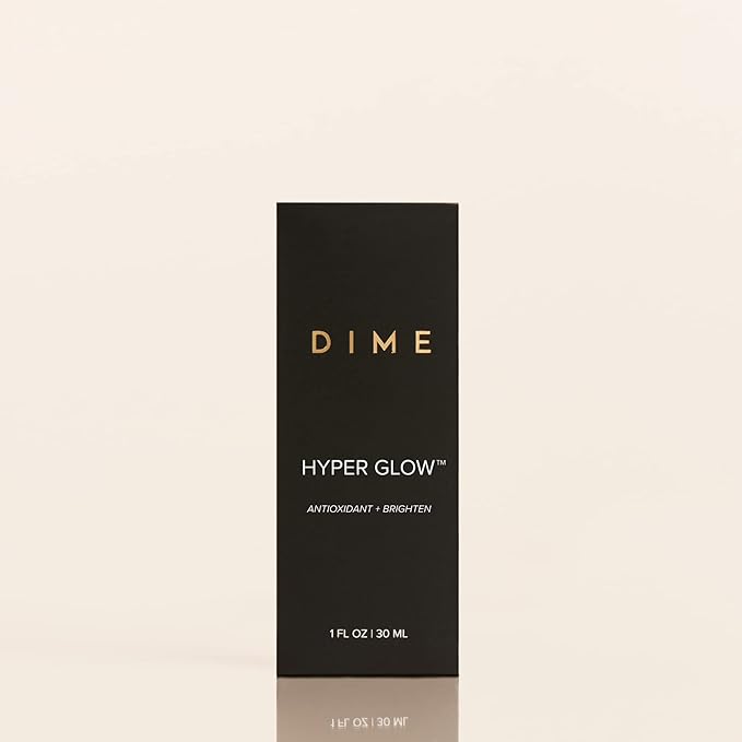 DIME Beauty Hyper Glow Treatment Vitamin C Serum Dark Spot Remover for Face Brightening Hydrating Antioxidant Vitamin C Serum for Face with Ferulic Acid Resveratrol Hyaluronic Acid Aloe 1 oz / 30 ml