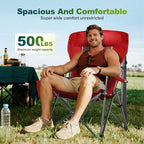 Oversized Camping Chair for Adult Lawn Chair for Outdoor Camping (Red-2)