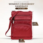 leather Crossbody Purses for Women (Plus / Red)