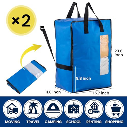 2 Pack Blue Moving Bags W (blue / 2 Large+)