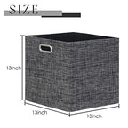 13x13x13 Inch Foldable Cube Storage Bins with Metal Handles (Black color / 13 IN (4 Pack))