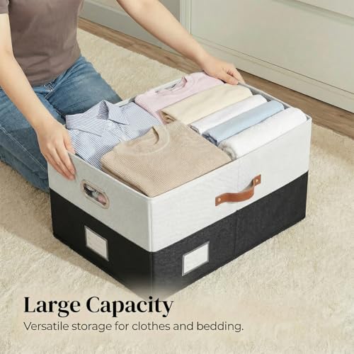 Storage Bins with Lids [3 (Black & White / XL(3-Pack))