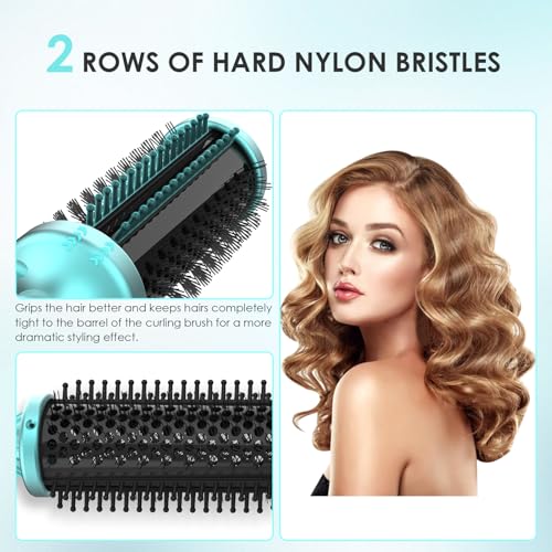 1 3 4 Inch Thermal Brush Negative Ion Heated Round Brush Dual Voltage 12 Temperature Settings Curling Hairbrush for Long Hair (1.75 Inch Barrel (2.3 Inch with Bristles))
