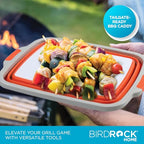 18L Collapsible BBQ Prep Tub with Lid (Orange / 22"L x 16"W x 7.1H")