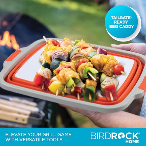 18L Collapsible BBQ Prep Tub with Lid (Orange / 22"L x 16"W x 7.1H")