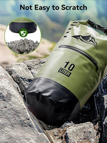 Waterproof Dry Bag Backpack with Zippered Pocket (Green / 30L)