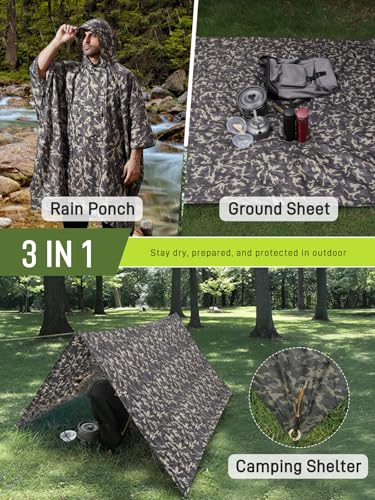 Double Layer Rain Poncho (Black)