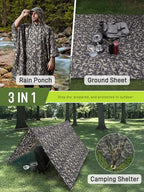 Double Layer Rain Poncho (Brown Camouflage)