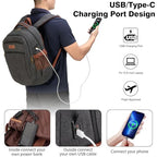 Vintage Canvas Laptop Backpack for Men and Women (Black)