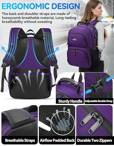Travel Backpack (18.4 Inch / Purple)