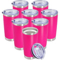 20oz Tumbler Insulated Coffee Tumblers with Lid Stainless Steel Hot Pink 8P (Hot Pink)