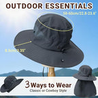 Sun Bucket Hats for Men Women Fishing Hat with Neck Flap Darkgray (Darkgray (With Neck Flap))