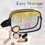 Personalized Clear Makeup Bag with Name (Yellow)