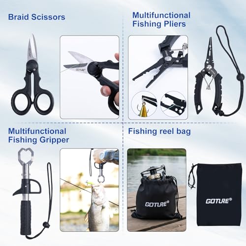 Fishing Rod and Reel Combo (1 Rod & 1 Reel Spinning Fishing Combo - Oxford Soft Case / 2.1M/7FT - B)