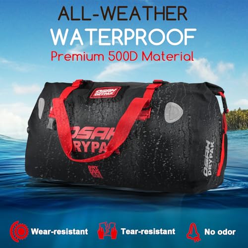 Waterproof Duffel Bag (Black Red / 40L)