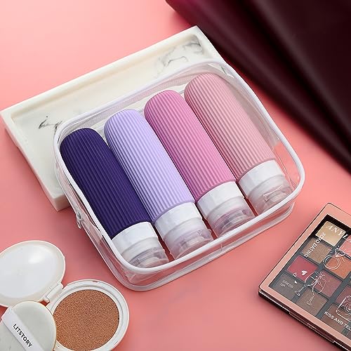 Travel Bottles for Toiletries (3 Ounces / Purple)
