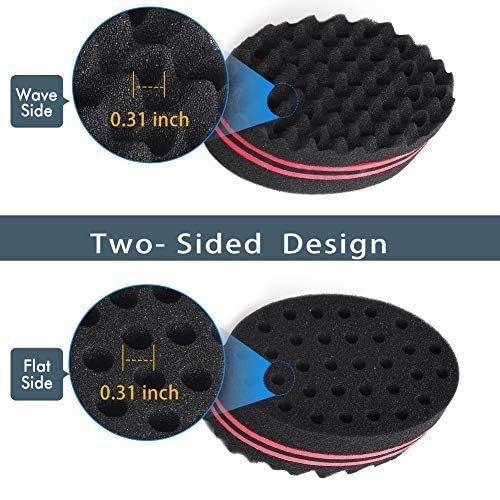 2 Pcs Hair Sponge for Black Men Curls - Double Sided Curling Sponge, Small Holes Hair Twist Tool, Twist Brush for Textured Styling
