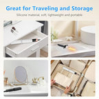 Heat Resistant Mat Oversize Curling Iron Mat Silicone Hot Hair Tools Mat for Hair Straightener (White)
