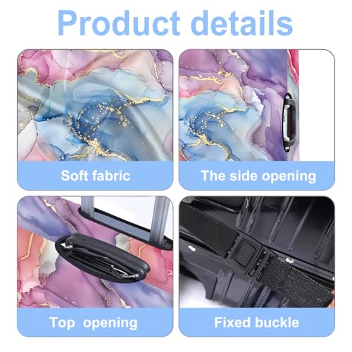 Pink Pattern Luggage Cover Washable Suitcase Protector Anti (Pink pattern / M(24-26inch suitcase))